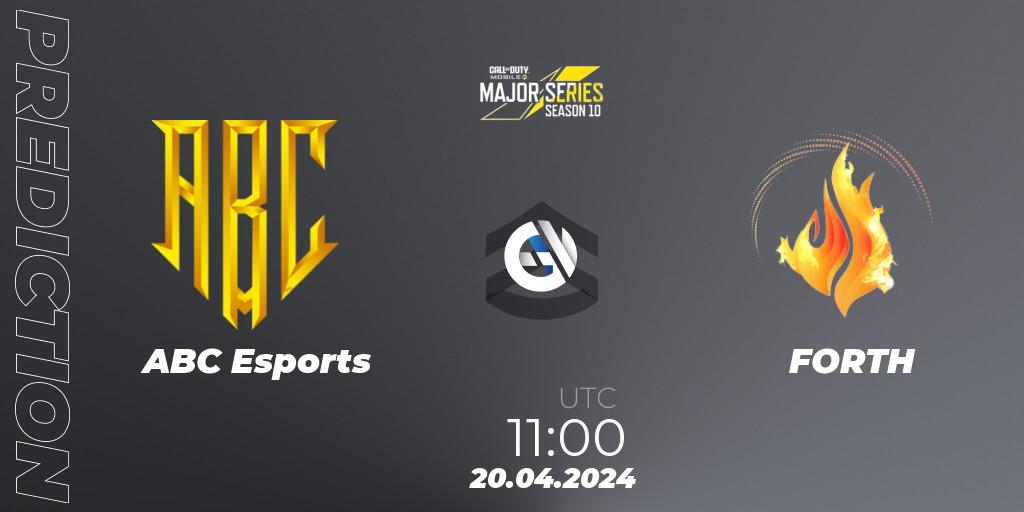 Pronósticos ABC Esports - FORTH. 20.04.2024 at 11:00. Major Series - Season 10 - Call of Duty