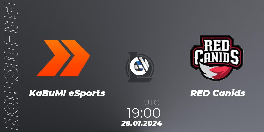 Pronósticos KaBuM! eSports - RED Canids. 28.01.2024 at 19:00. CBLOL Split 1 2024 - Group Stage - LoL