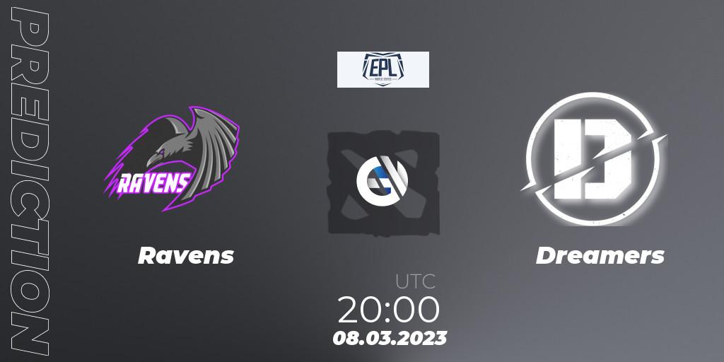Pronósticos Ravens - Dreamers. 08.03.2023 at 20:36. European Pro League World Series America Season 4 - Dota 2