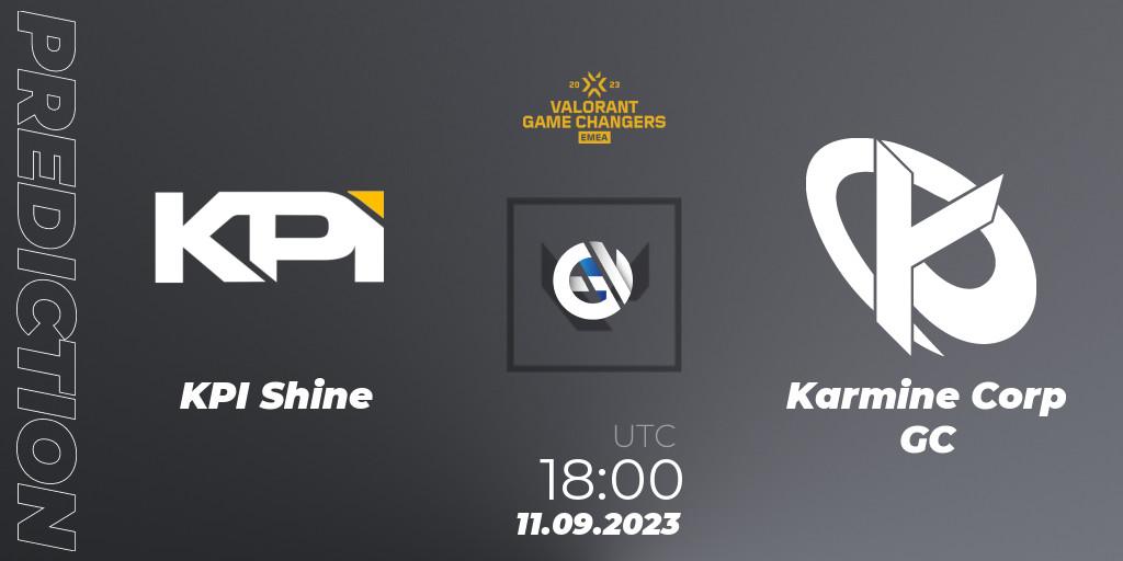 Pronósticos KPI Shine - Karmine Corp GC. 11.09.2023 at 18:00. VCT 2023: Game Changers EMEA Stage 3 - Group Stage - VALORANT
