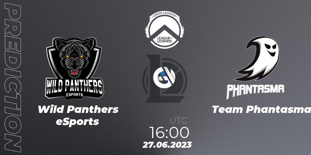 Pronósticos Wild Panthers eSports - Team Phantasma. 27.06.2023 at 16:00. Greek Legends League Summer 2023 - LoL