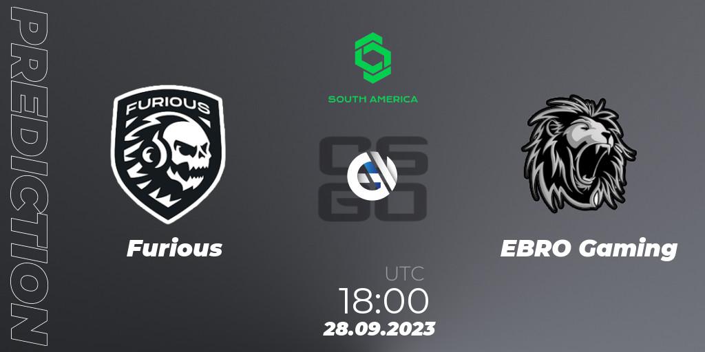 Pronósticos Furious - EBRO Gaming. 28.09.23. CCT South America Series #12: Closed Qualifier - CS2 (CS:GO)