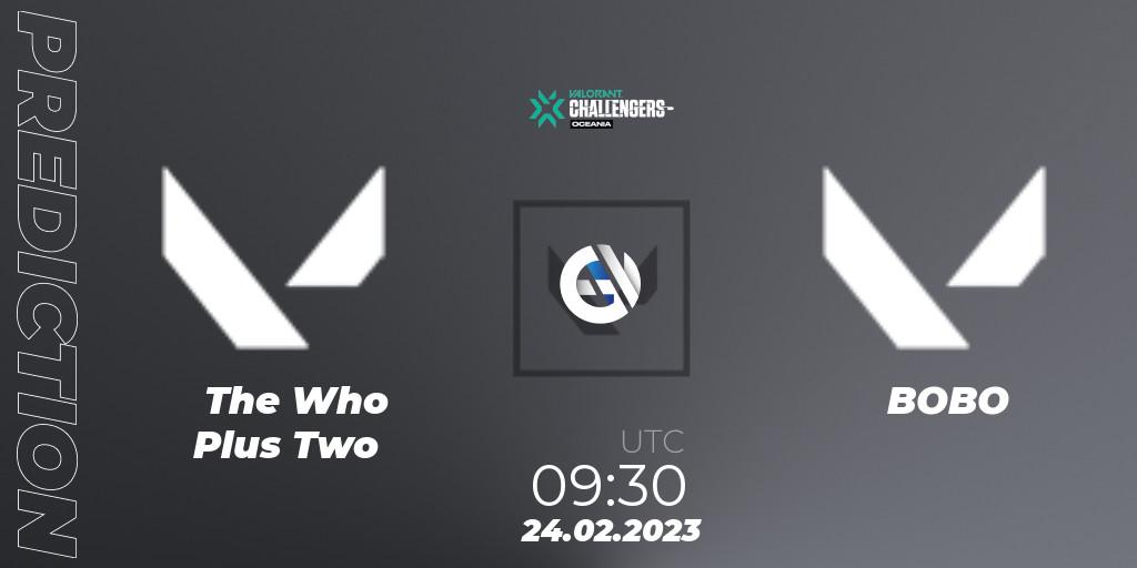 Pronósticos The Who Plus Two - BOBO. 24.02.2023 at 10:00. VALORANT Challengers 2023: Oceania Split 1 - VALORANT