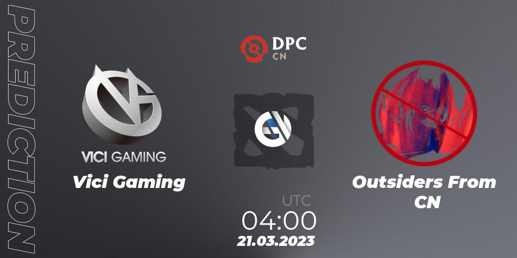 Pronósticos Vici Gaming - Outsiders From CN. 21.03.23. DPC 2023 Tour 2: China Division I (Upper) - Dota 2