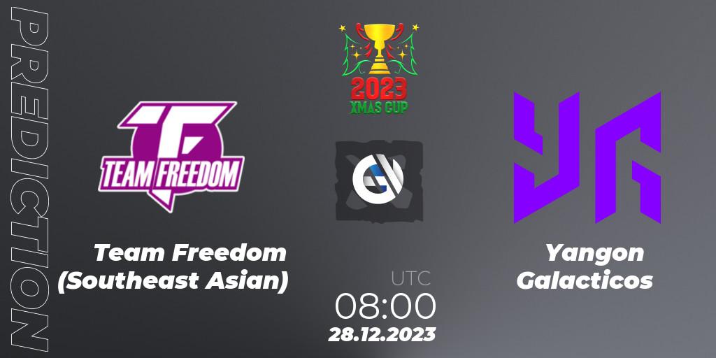 Pronósticos Team Freedom (Southeast Asian) - Yangon Galacticos. 28.12.2023 at 08:05. Xmas Cup 2023 - Dota 2