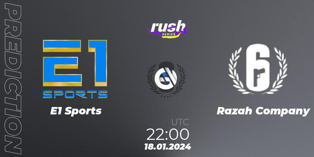 Pronósticos E1 Sports - Razah Company. 18.01.24. RUSH SERIES Summer - Rainbow Six