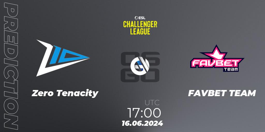 Pronósticos Zero Tenacity - FAVBET TEAM. 16.06.2024 at 17:00. ESL Challenger League Season 47 Relegation: Europe - Counter-Strike (CS2)