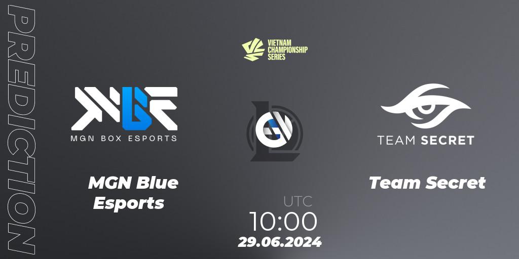 Pronósticos MGN Blue Esports - Team Secret. 25.07.2024 at 10:00. VCS Summer 2024 - Group Stage - LoL
