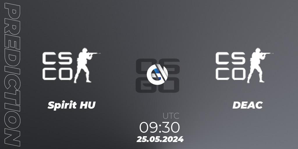Pronósticos Spirit Gaming - DEAC. 25.05.2024 at 09:30. TippmixPro Masters Spring 2024 - Counter-Strike (CS2)