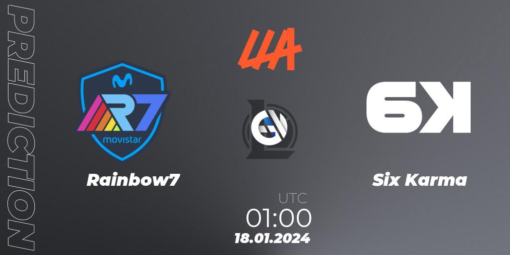 Pronósticos Rainbow7 - Six Karma. 18.01.24. LLA 2024 Opening Group Stage - LoL