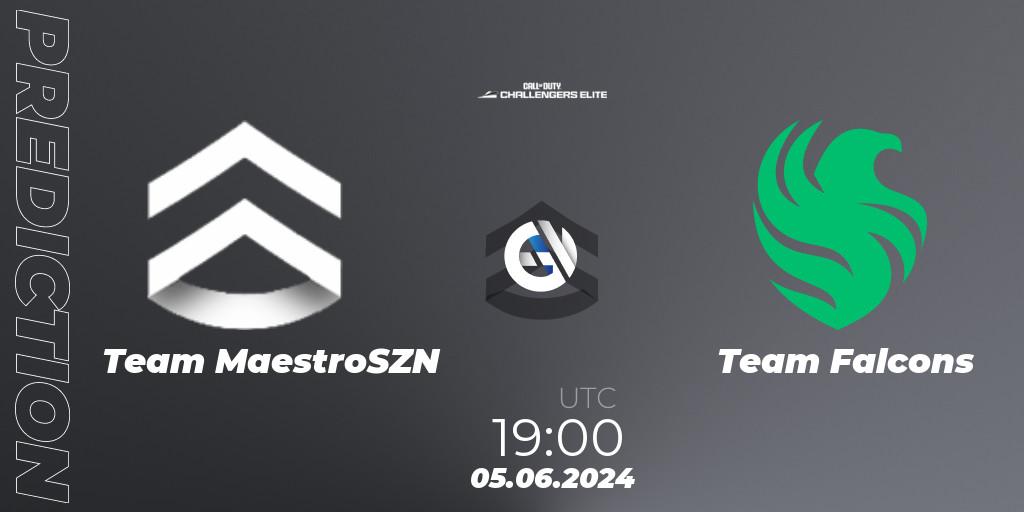 Pronósticos Team MaestroSZN - Team Falcons. 05.06.2024 at 19:00. Call of Duty Challengers 2024 - Elite 3: EU - Call of Duty
