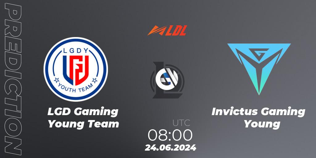 Pronósticos LGD Gaming Young Team - Invictus Gaming Young. 24.06.2024 at 08:00. LDL 2024 - Stage 3 - LoL