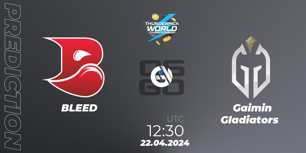 Pronósticos BLEED - Gaimin Gladiators. 22.04.24. Thunderpick World Championship 2024: European Series #1 - CS2 (CS:GO)