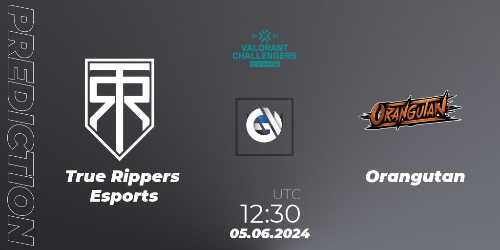 Pronósticos True Rippers Esports - Orangutan. 05.06.2024 at 12:30. VALORANT Challengers 2024: South Asia - Split 2 - VALORANT
