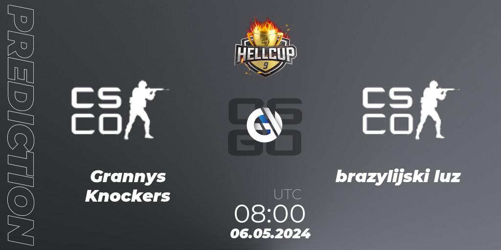 Pronósticos Grannys Knockers - brazylijski luz. 06.05.2024 at 08:00. HellCup #9 - Counter-Strike (CS2)