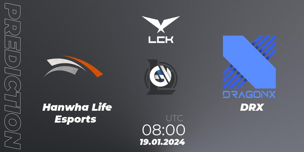 Pronósticos Hanwha Life Esports - DRX. 19.01.24. LCK Spring 2024 - Group Stage - LoL