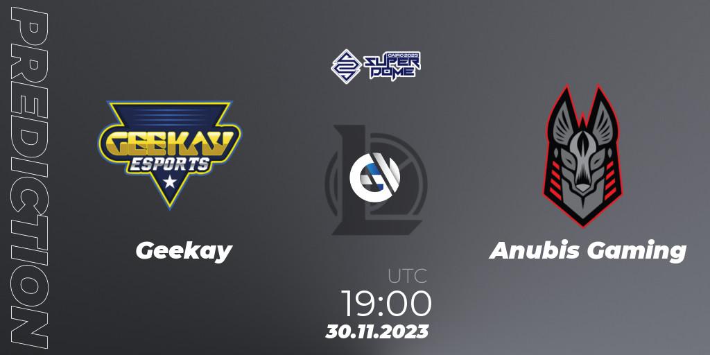Pronósticos Geekay - Anubis Gaming. 30.11.2023 at 19:00. Superdome 2023 - Egypt - LoL