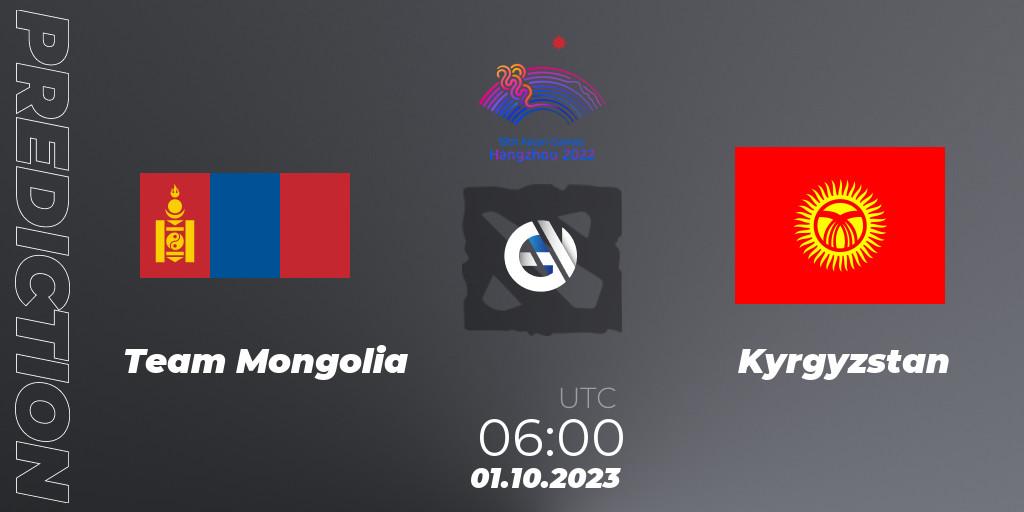 Pronósticos Team Mongolia - Kyrgyzstan. 01.10.2023 at 06:00. 2022 Asian Games - Dota 2