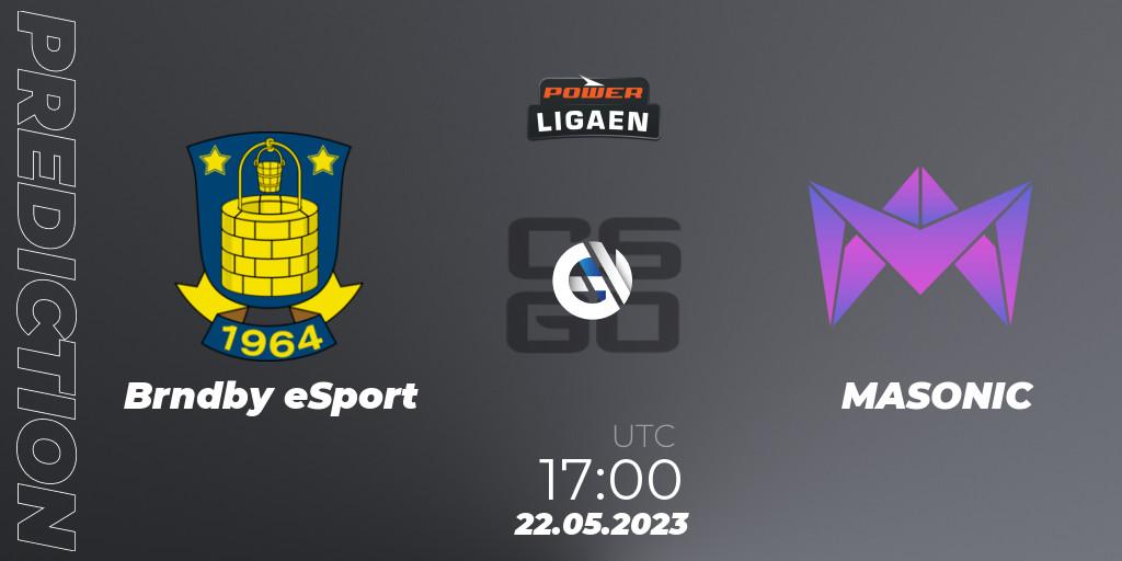 Pronósticos Brøndby eSport - MASONIC. 22.05.2023 at 17:00. Dust2.dk Ligaen Season 23 - Counter-Strike (CS2)