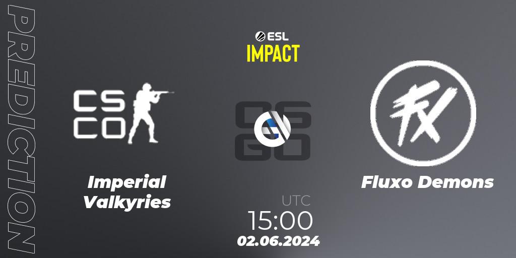 Pronósticos Imperial Valkyries - Fluxo Demons. 02.06.2024 at 15:00. ESL Impact League Season 5 Finals - Counter-Strike (CS2)