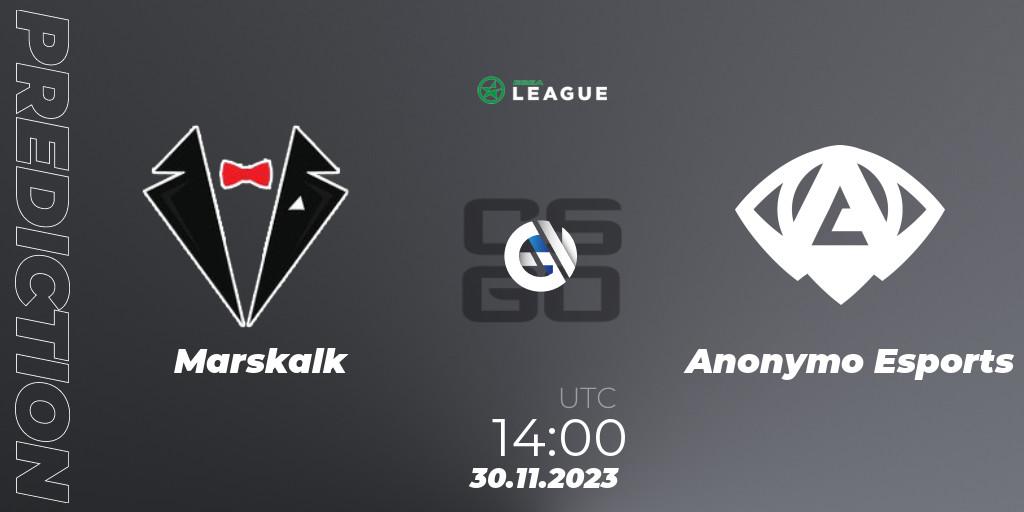 Pronósticos Marskalk - Anonymo Esports. 30.11.23. ESEA Season 47: Advanced Division - Europe - CS2 (CS:GO)