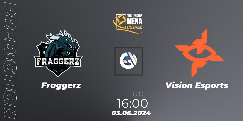 Pronósticos Fraggerz - Vision Esports. 03.06.2024 at 16:00. VALORANT Challengers 2024 MENA: Resilience Split 2 - GCC and Iraq - VALORANT