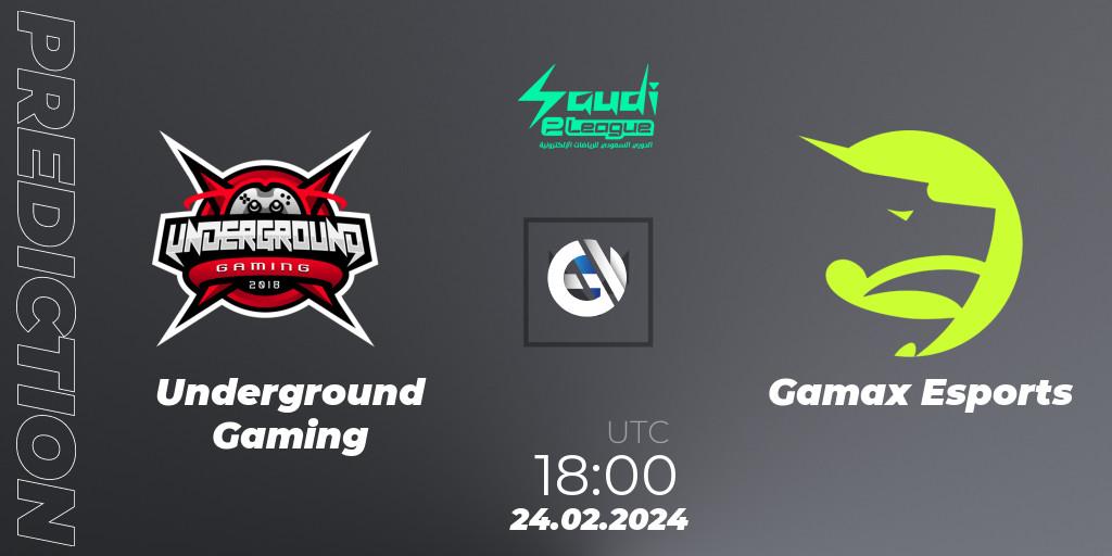 Pronósticos Underground Gaming - Gamax Esports. 24.02.2024 at 18:00. Saudi eLeague 2024: Major 1 - VALORANT