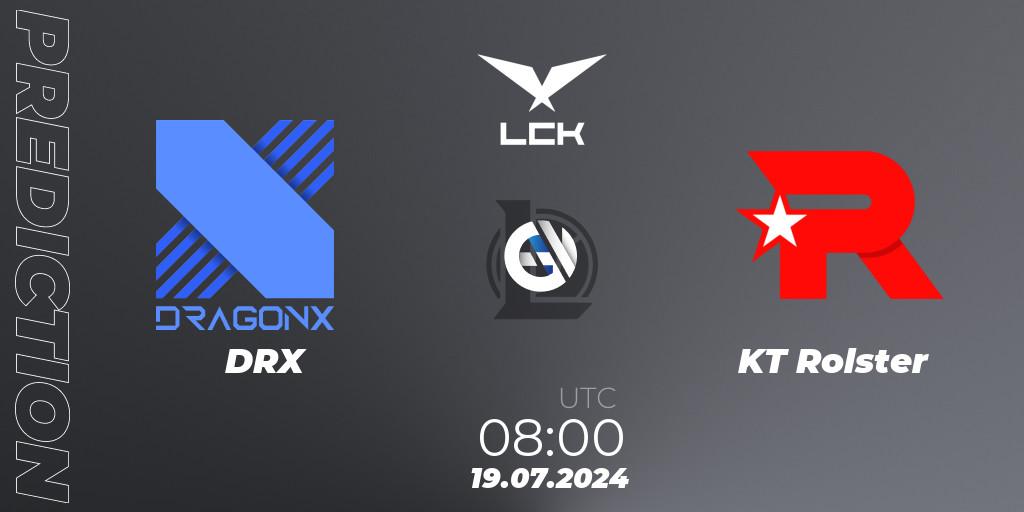 Pronósticos DRX - KT Rolster. 19.07.2024 at 08:00. LCK Summer 2024 Group Stage - LoL