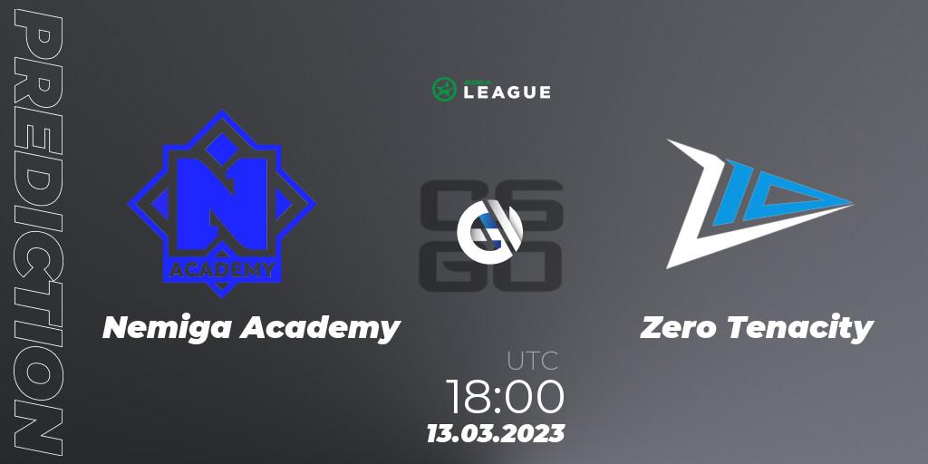 Pronósticos Nemiga Academy - Zero Tenacity. 13.03.2023 at 18:00. ESEA Season 44: Main Division - Europe - Counter-Strike (CS2)