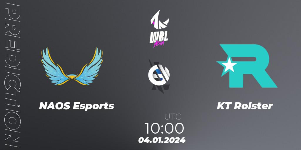Pronósticos NAOS Esports - KT Rolster. 04.01.24. WRL Asia 2023 - Season 2: Asia-Pacific Conference - Wild Rift