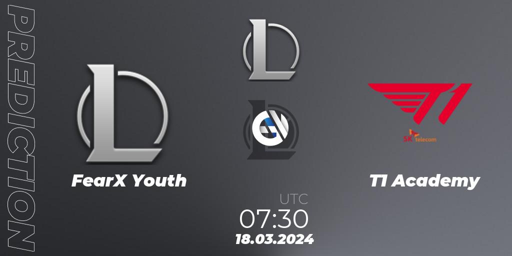 Pronósticos FearX Youth - T1 Academy. 18.03.24. LCK Challengers League 2024 Spring - Group Stage - LoL