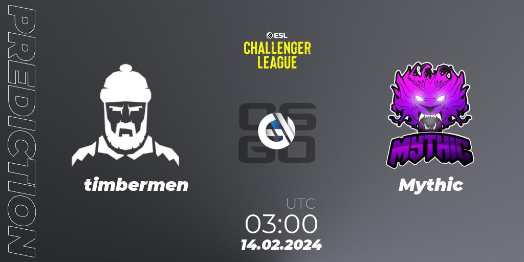 Pronósticos timbermen - Mythic. 14.02.24. ESL Challenger League Season 47: North America - CS2 (CS:GO)