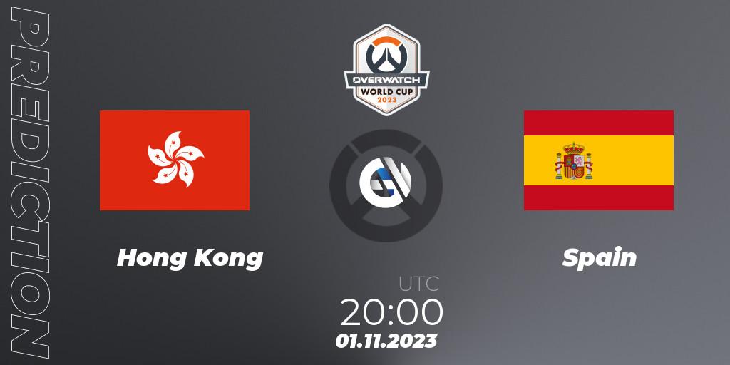 Pronósticos Hong Kong - Spain. 01.11.23. Overwatch World Cup 2023 - Overwatch