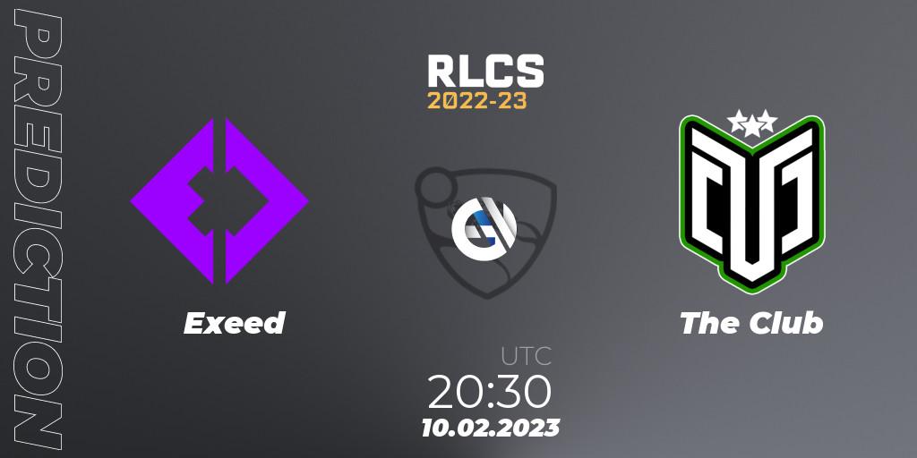 Pronósticos Exeed - The Club. 10.02.2023 at 20:30. RLCS 2022-23 - Winter: South America Regional 2 - Winter Cup - Rocket League