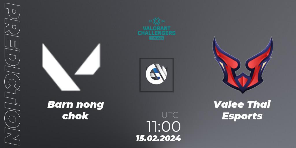 Pronósticos Barn nong chok - Valee Thai Esports. 15.02.2024 at 11:00. VALORANT Challengers Thailand 2024: Split 1 - VALORANT