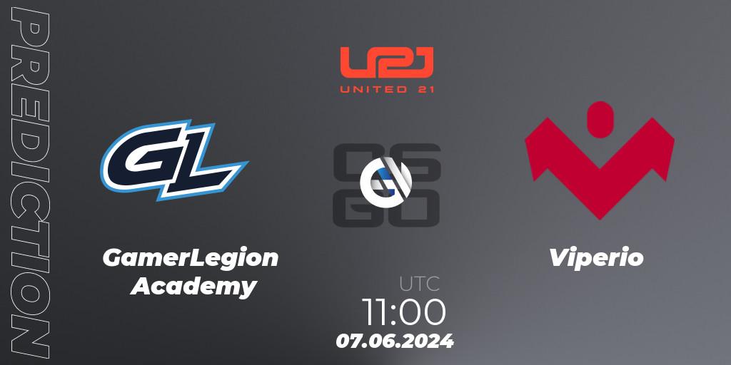 Pronósticos GamerLegion Academy - Viperio. 07.06.2024 at 11:00. United21 Season 16 - Counter-Strike (CS2)