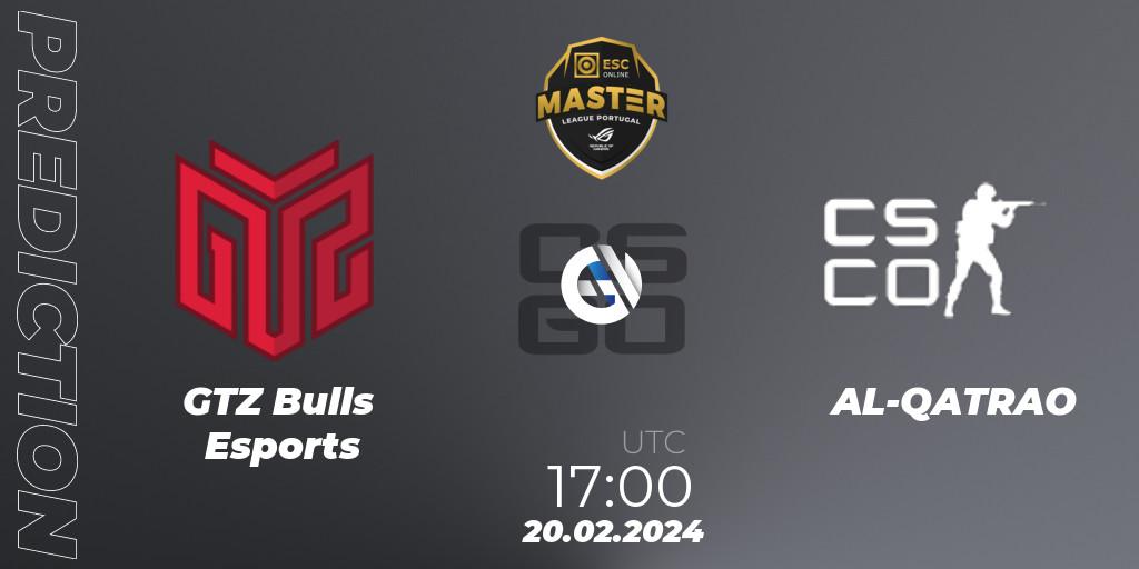 Pronósticos GTZ Bulls Esports - AL-QATRAO. 20.02.24. Master League Portugal Season 13: Closed Qualifier - CS2 (CS:GO)