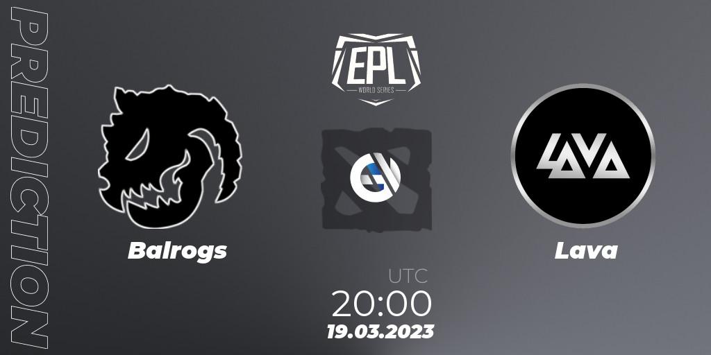 Pronósticos Balrogs - Lava. 19.03.2023 at 22:09. European Pro League World Series America Season 4 - Dota 2