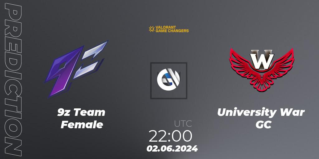 Pronósticos 9z Team Female - University War GC. 02.06.2024 at 19:00. VCT 2024: Game Changers LAS - Opening - VALORANT