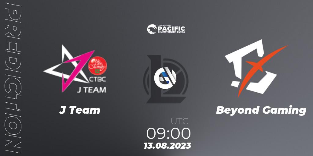 Pronósticos J Team - Beyond Gaming. 13.08.2023 at 09:00. PACIFIC Championship series Playoffs - LoL