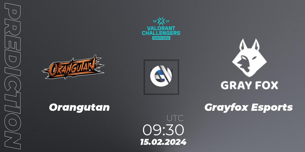 Pronósticos Orangutan - Grayfox Esports. 15.02.2024 at 09:30. VALORANT Challengers 2024: South Asia Split 1 - Cup 1 - VALORANT