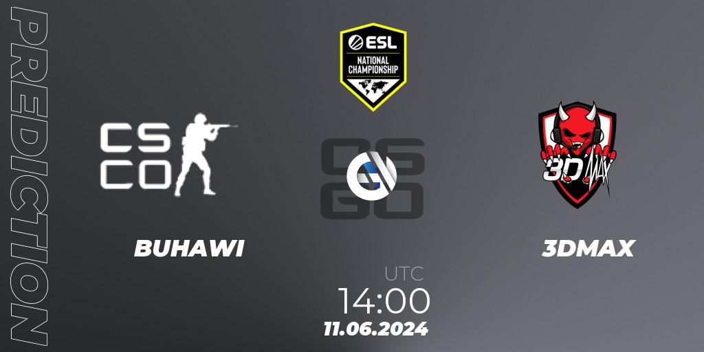 Pronósticos Buhawi - 3DMAX. 11.06.2024 at 14:25. ESL Pro League Season 20: European Conference - Counter-Strike (CS2)