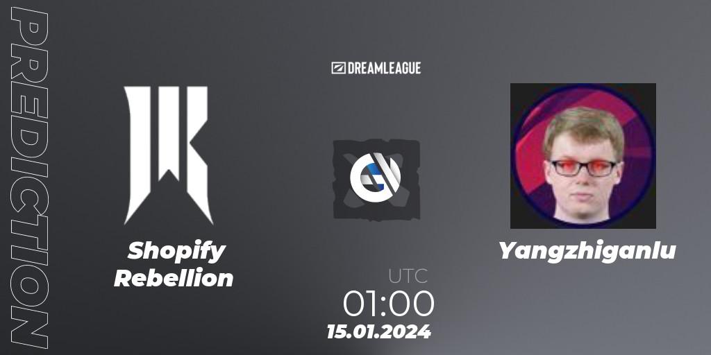 Pronósticos Shopify Rebellion - Yangzhiganlu. 15.01.2024 at 01:02. DreamLeague Season 22: North America Closed Qualifier - Dota 2