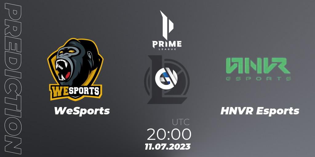 Pronósticos WeSports - HNVR Esports. 11.07.2023 at 20:00. Prime League 2nd Division Summer 2023 - LoL