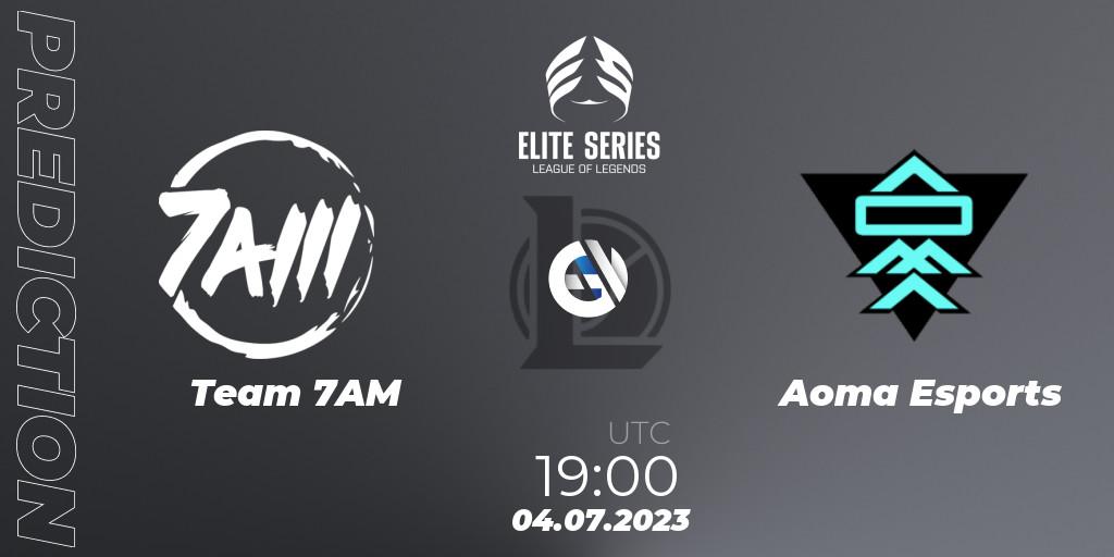 Pronósticos Team 7AM - Aoma Esports. 04.07.2023 at 19:00. Elite Series Summer 2023 - LoL