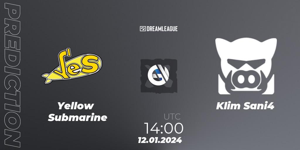 Pronósticos Yellow Submarine - Klim Sani4. 12.01.24. DreamLeague Season 22: Eastern Europe Open Qualifier #2 - Dota 2