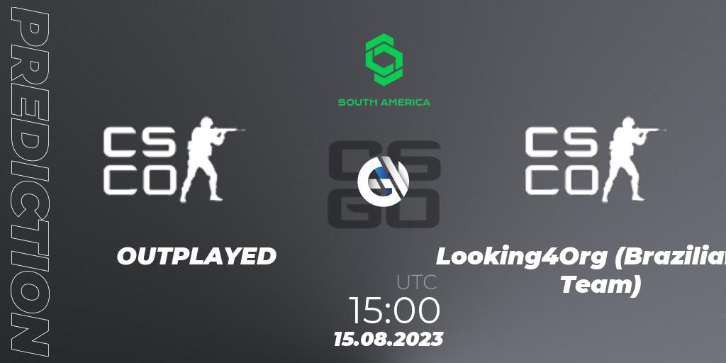 Pronósticos OUTPLAYED - Looking4Org (Brazilian Team). 15.08.2023 at 15:00. CCT South America Series #10: Closed Qualifier - Counter-Strike (CS2)
