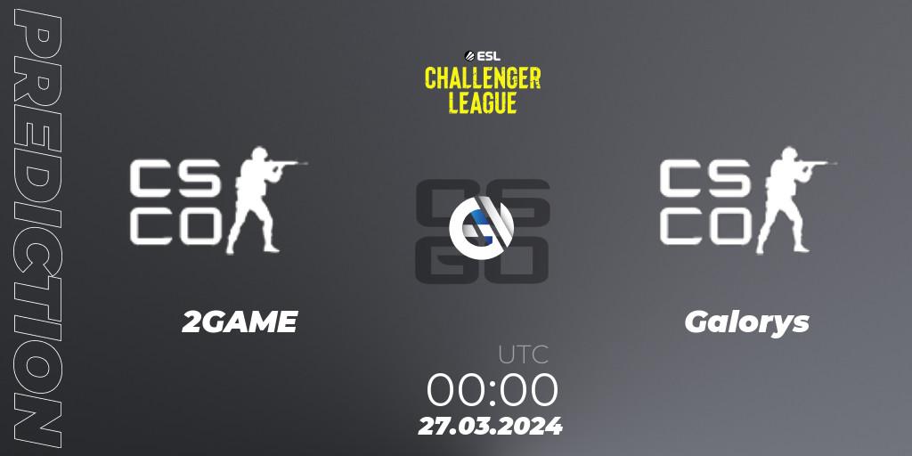 Pronósticos 2GAME - Galorys. 27.03.24. ESL Challenger League Season 47: South America - CS2 (CS:GO)