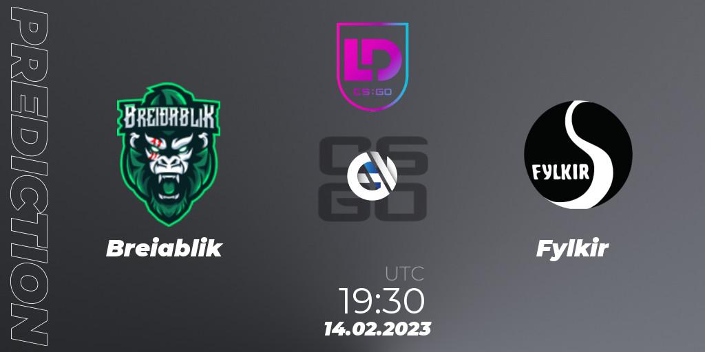 Pronósticos Breiðablik - Fylkir. 14.02.2023 at 19:30. Icelandic Esports League Season 7 - Counter-Strike (CS2)