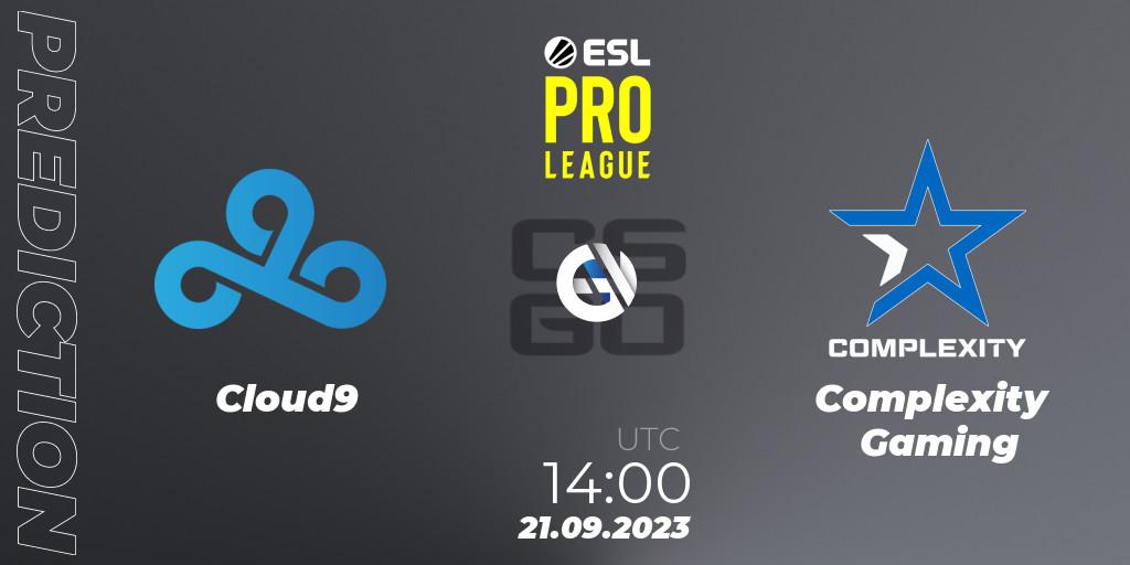 Pronósticos Cloud9 - Complexity Gaming. 21.09.23. ESL Pro League Season 18 - CS2 (CS:GO)